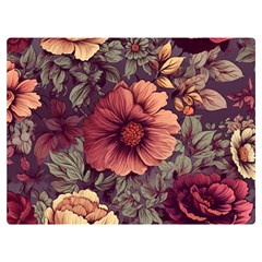 Flowers Pattern Texture Design Nature Art Colorful Surface Vintage Two Sides Premium Plush Fleece Blanket (baby Size) by Maspions