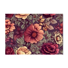 Flowers Pattern Texture Design Nature Art Colorful Surface Vintage Crystal Sticker (a4)