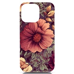 Flowers Pattern Texture Design Nature Art Colorful Surface Vintage Iphone 14 Pro Max Black Uv Print Case by Maspions