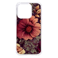 Flowers Pattern Texture Design Nature Art Colorful Surface Vintage Iphone 14 Pro Tpu Uv Print Case by Maspions