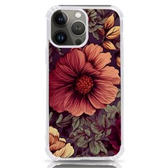 Flowers Pattern Texture Design Nature Art Colorful Surface Vintage Iphone 13 Pro Max Tpu Uv Print Case by Maspions