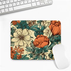 Flowers Pattern Texture Art Colorful Nature Painting Surface Vintage Small Mousepad by Maspions