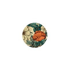 Flowers Pattern Texture Art Colorful Nature Painting Surface Vintage 1  Mini Buttons