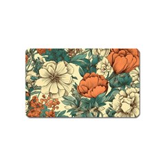 Flowers Pattern Texture Art Colorful Nature Painting Surface Vintage Magnet (name Card)