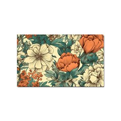 Flowers Pattern Texture Art Colorful Nature Painting Surface Vintage Sticker Rectangular (10 Pack)