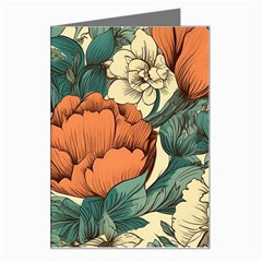 Flowers Pattern Texture Art Colorful Nature Painting Surface Vintage Greeting Card