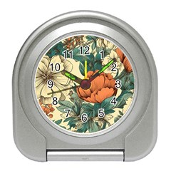 Flowers Pattern Texture Art Colorful Nature Painting Surface Vintage Travel Alarm Clock