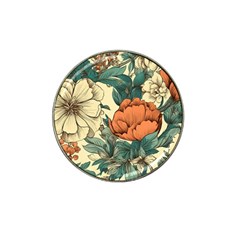 Flowers Pattern Texture Art Colorful Nature Painting Surface Vintage Hat Clip Ball Marker (4 Pack)