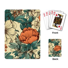 Flowers Pattern Texture Art Colorful Nature Painting Surface Vintage Playing Cards Single Design (rectangle)