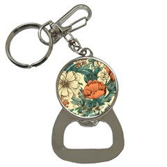 Flowers Pattern Texture Art Colorful Nature Painting Surface Vintage Bottle Opener Key Chain