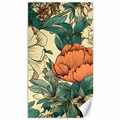 Flowers Pattern Texture Art Colorful Nature Painting Surface Vintage Canvas 40  X 72 