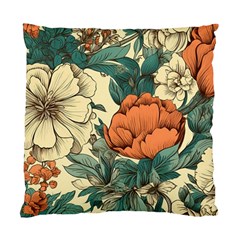 Flowers Pattern Texture Art Colorful Nature Painting Surface Vintage Standard Cushion Case (one Side)