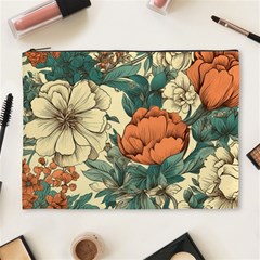 Flowers Pattern Texture Art Colorful Nature Painting Surface Vintage Cosmetic Bag (xl)