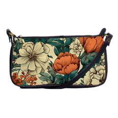 Flowers Pattern Texture Art Colorful Nature Painting Surface Vintage Shoulder Clutch Bag