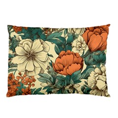 Flowers Pattern Texture Art Colorful Nature Painting Surface Vintage Pillow Case (two Sides)