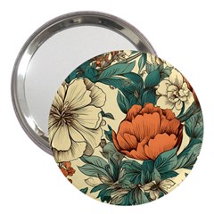 Flowers Pattern Texture Art Colorful Nature Painting Surface Vintage 3  Handbag Mirrors