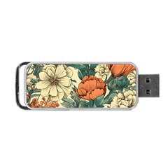 Flowers Pattern Texture Art Colorful Nature Painting Surface Vintage Portable Usb Flash (one Side)