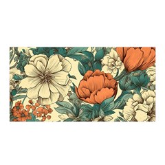 Flowers Pattern Texture Art Colorful Nature Painting Surface Vintage Satin Wrap 35  X 70  by Maspions