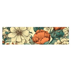 Flowers Pattern Texture Art Colorful Nature Painting Surface Vintage Oblong Satin Scarf (16  X 60 ) by Maspions