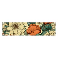 Flowers Pattern Texture Art Colorful Nature Painting Surface Vintage Banner And Sign 4  X 1 