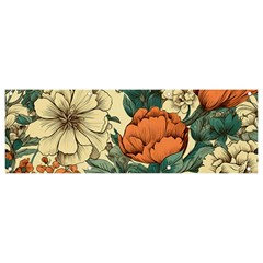 Flowers Pattern Texture Art Colorful Nature Painting Surface Vintage Banner And Sign 9  X 3 