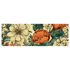 Flowers Pattern Texture Art Colorful Nature Painting Surface Vintage Banner And Sign 12  X 4  by Maspions