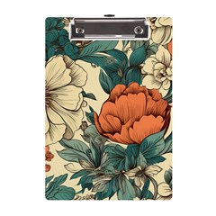 Flowers Pattern Texture Art Colorful Nature Painting Surface Vintage A5 Acrylic Clipboard