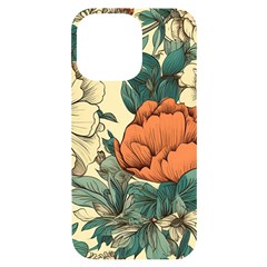 Flowers Pattern Texture Art Colorful Nature Painting Surface Vintage Iphone 14 Pro Max Black Uv Print Case by Maspions