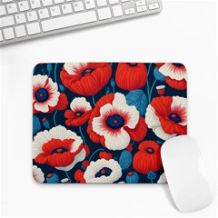 Red Poppies Flowers Art Nature Pattern Small Mousepad