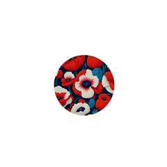 Red Poppies Flowers Art Nature Pattern 1  Mini Magnets by Maspions