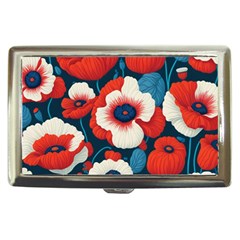 Red Poppies Flowers Art Nature Pattern Cigarette Money Case by Maspions