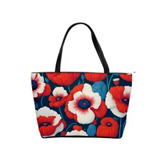 Red Poppies Flowers Art Nature Pattern Classic Shoulder Handbag