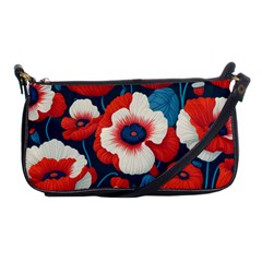 Red Poppies Flowers Art Nature Pattern Shoulder Clutch Bag