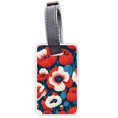 Red Poppies Flowers Art Nature Pattern Luggage Tag (one Side)