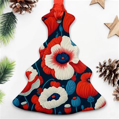 Red Poppies Flowers Art Nature Pattern Ornament (christmas Tree) 