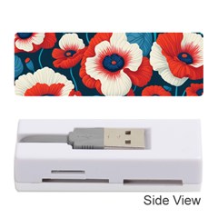 Red Poppies Flowers Art Nature Pattern Memory Card Reader (stick)