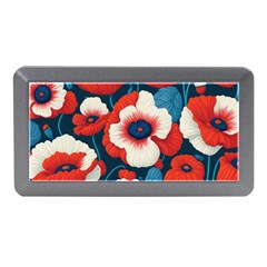 Red Poppies Flowers Art Nature Pattern Memory Card Reader (mini)