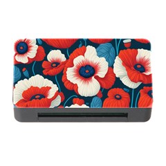 Red Poppies Flowers Art Nature Pattern Memory Card Reader With Cf