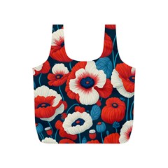 Red Poppies Flowers Art Nature Pattern Full Print Recycle Bag (s)