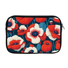 Red Poppies Flowers Art Nature Pattern Apple Macbook Pro 17  Zipper Case