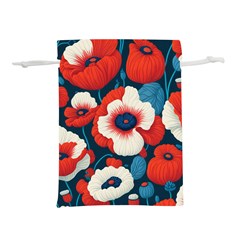 Red Poppies Flowers Art Nature Pattern Lightweight Drawstring Pouch (s)