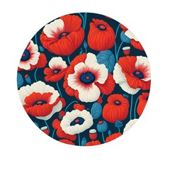 Red Poppies Flowers Art Nature Pattern Mini Round Pill Box (pack Of 3) by Maspions