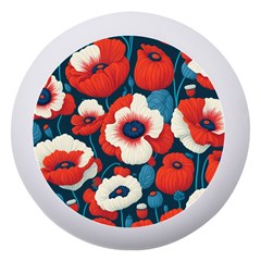 Red Poppies Flowers Art Nature Pattern Dento Box With Mirror