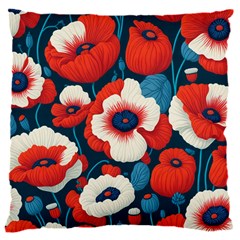 Red Poppies Flowers Art Nature Pattern 16  Baby Flannel Cushion Case (two Sides)