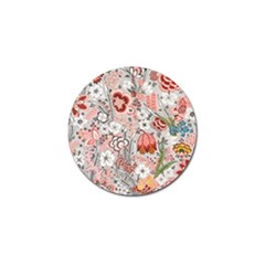 Vintage Floral Flower Art Nature Blooming Blossom Botanical Botany Pattern Golf Ball Marker (4 Pack)