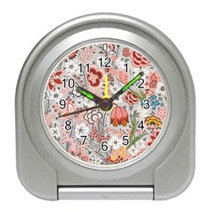 Vintage Floral Flower Art Nature Blooming Blossom Botanical Botany Pattern Travel Alarm Clock