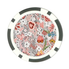 Vintage Floral Flower Art Nature Blooming Blossom Botanical Botany Pattern Poker Chip Card Guard