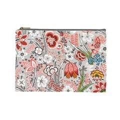 Vintage Floral Flower Art Nature Blooming Blossom Botanical Botany Pattern Cosmetic Bag (large) by Maspions