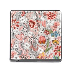 Vintage Floral Flower Art Nature Blooming Blossom Botanical Botany Pattern Memory Card Reader (square 5 Slot)