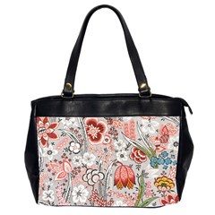 Vintage Floral Flower Art Nature Blooming Blossom Botanical Botany Pattern Oversize Office Handbag (2 Sides)